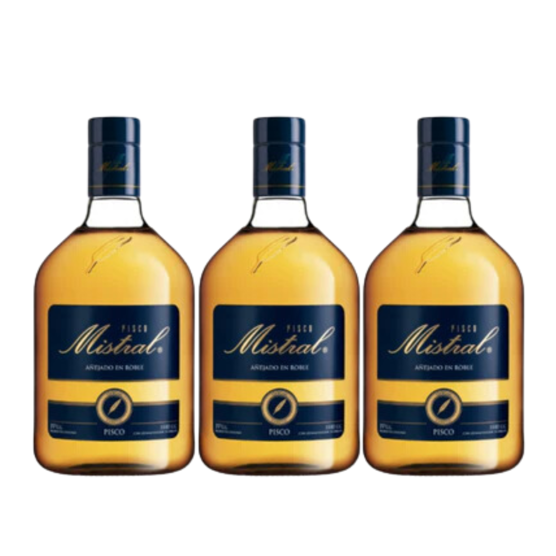 Promo 9: 3 piscos mistral 1 litro