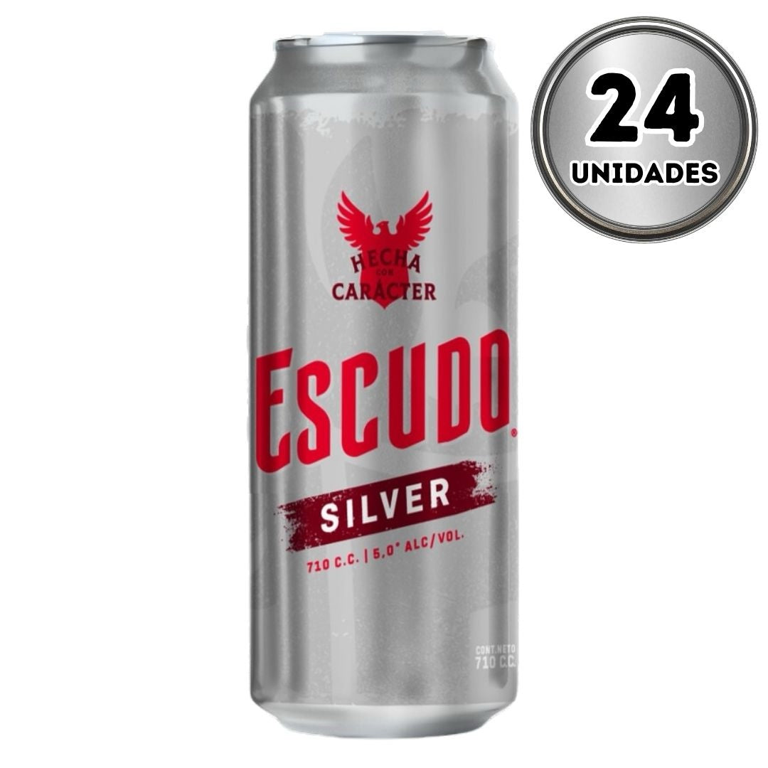 Cerveza Escudo silver latón