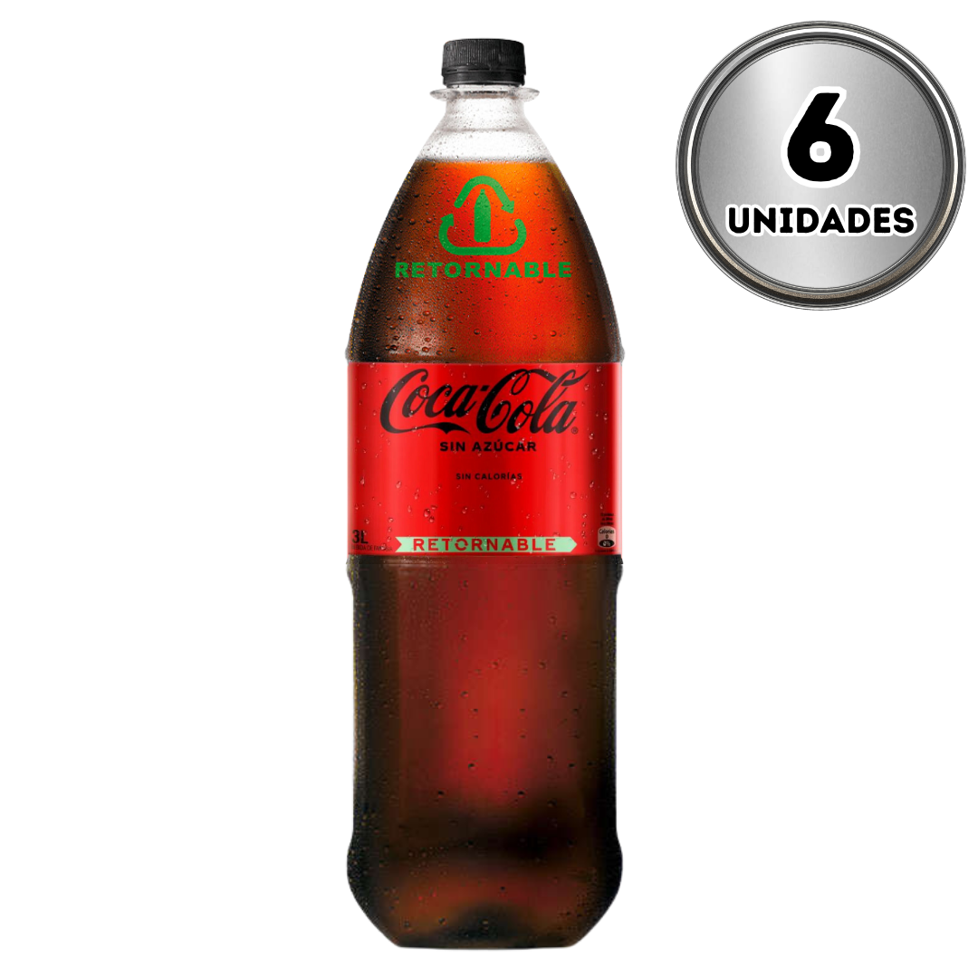 Coca Cola Zero 3 litros retornable