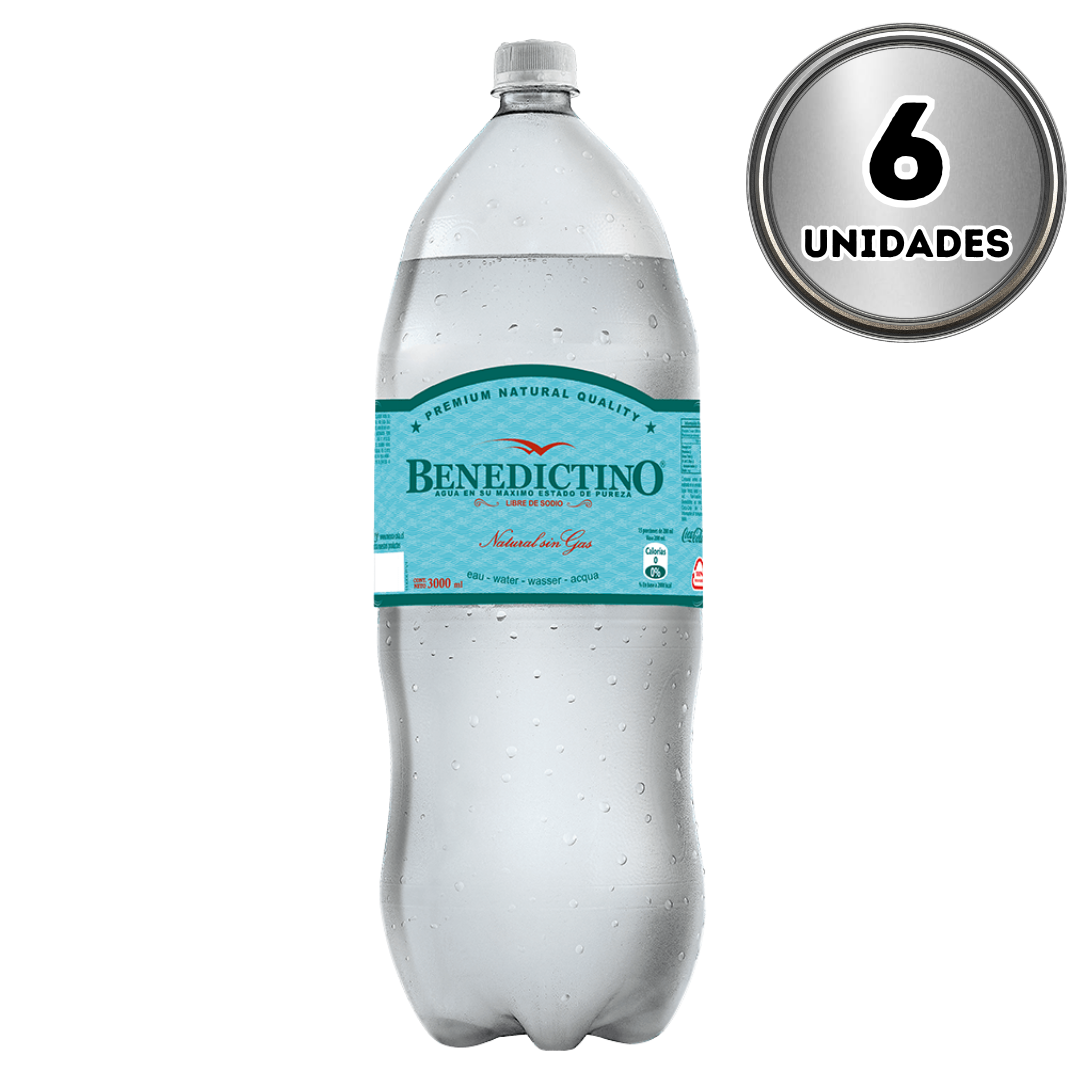 Agua benedictino sin gas 3 litros