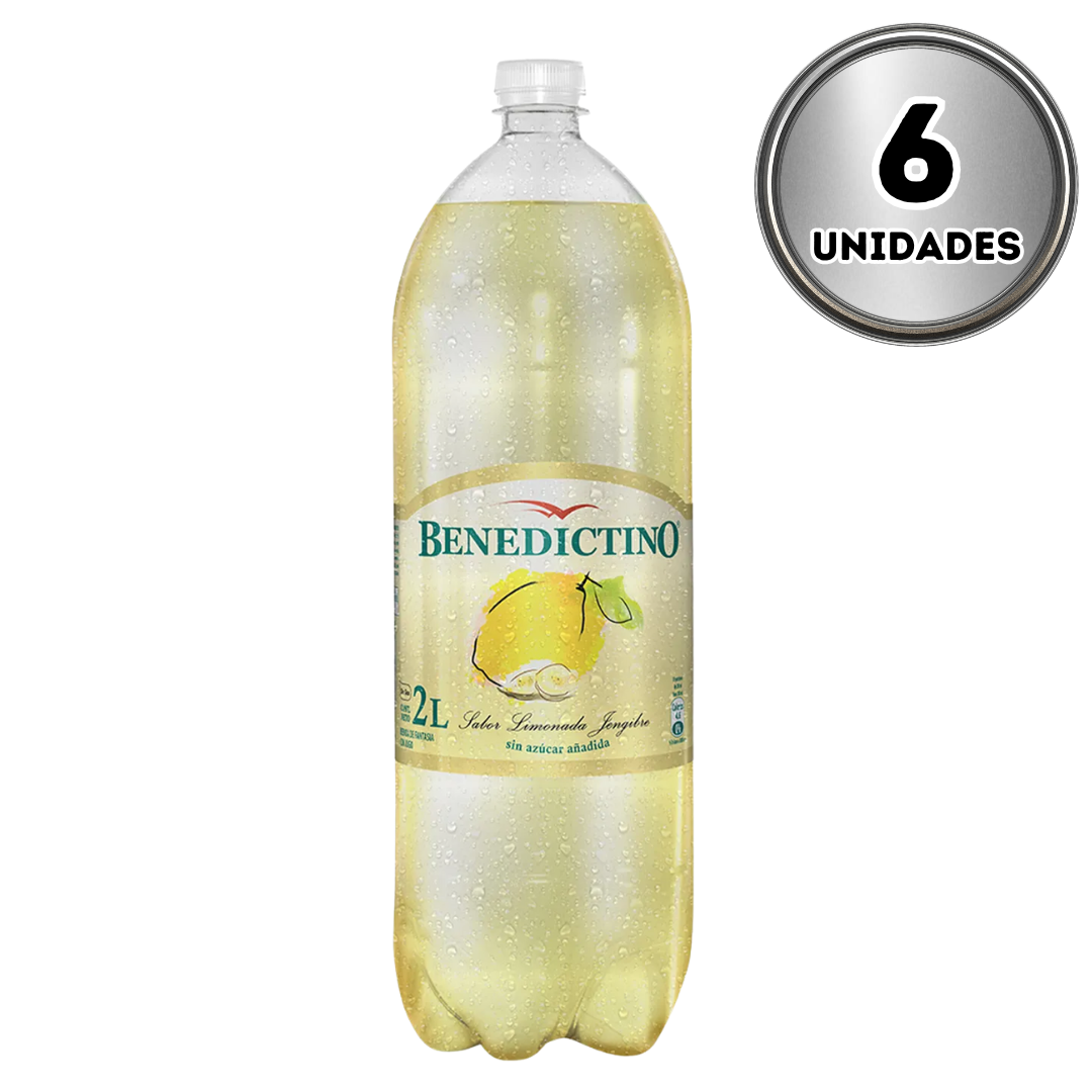 Agua benedictino limón jengibre 2 litros